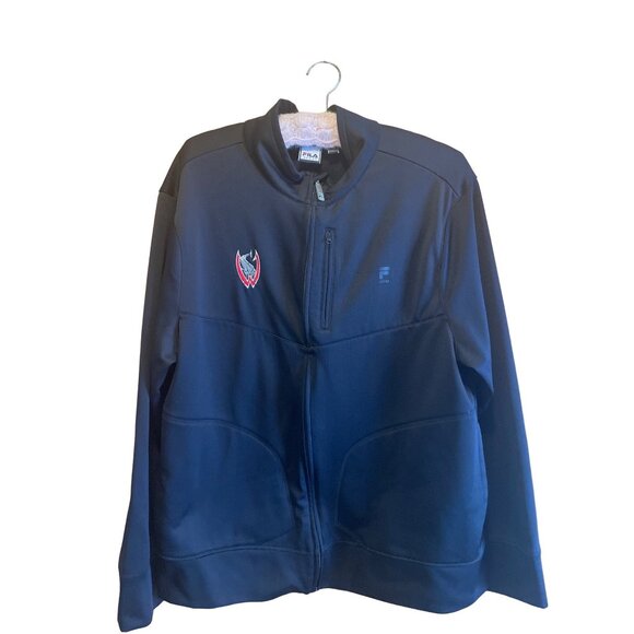 Fila Sport Vintage Zip Up Jacket #5 Catfish W Emblem Dark Blue sz L - Picture 1 of 7